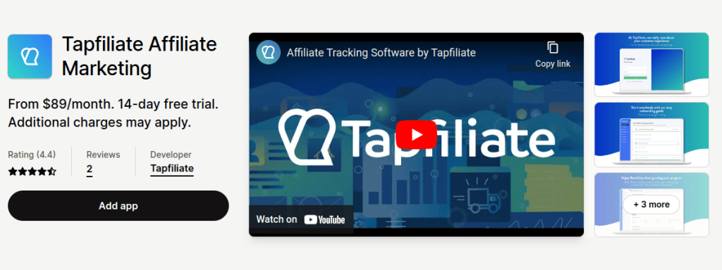 Tapfiliate Shopify Affiliate Marketing App