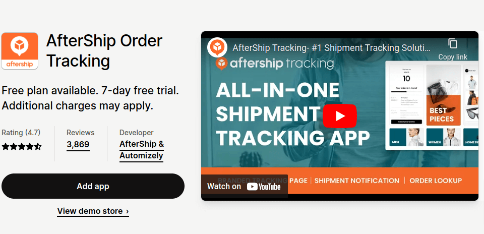 Aftership Order tracking