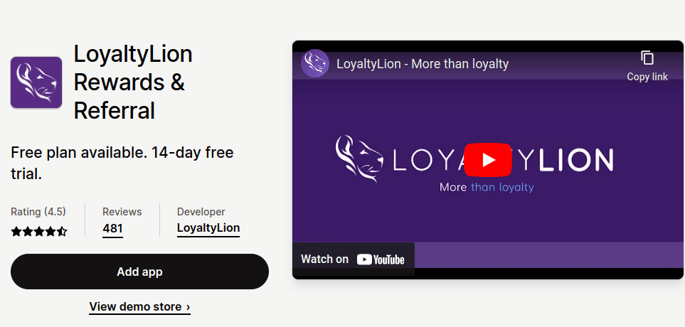 Loyalty Lion Shopify app