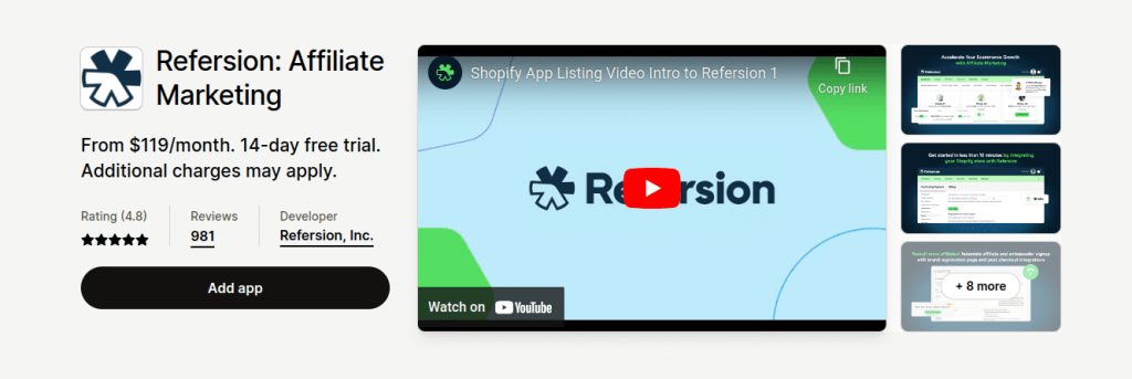 Shopify Referral App Refersion