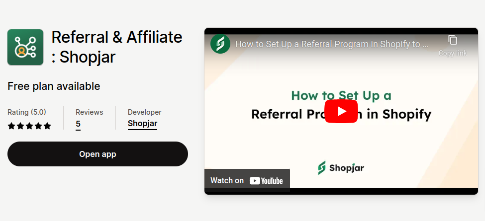 Shopjar Referral and affiliates